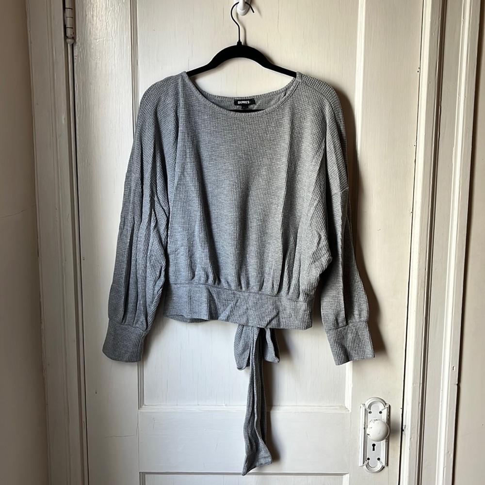 Tie Back Waffle Sweater
